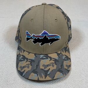 Patagonia Fitz Roy Trout Roger That Hat Mint Ash Tan/ Forest Khaki Camo Snapback